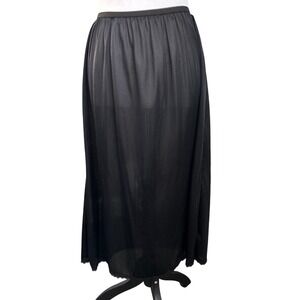 Comfort‎ Choice Black Maxi Half Slip Lace Trim Nylon Skirt Slip Large USA Made
